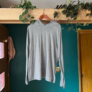 L.L. Bean Mens Everyday SunSmart Long Sleeve Hoodie Gray Heather Large